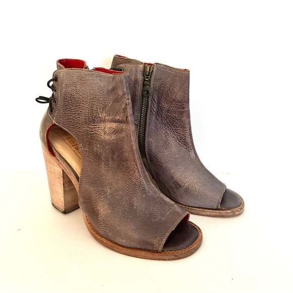 Bed Stu Leather Bootie Open Toe Size 8 - Picture 1 of 12